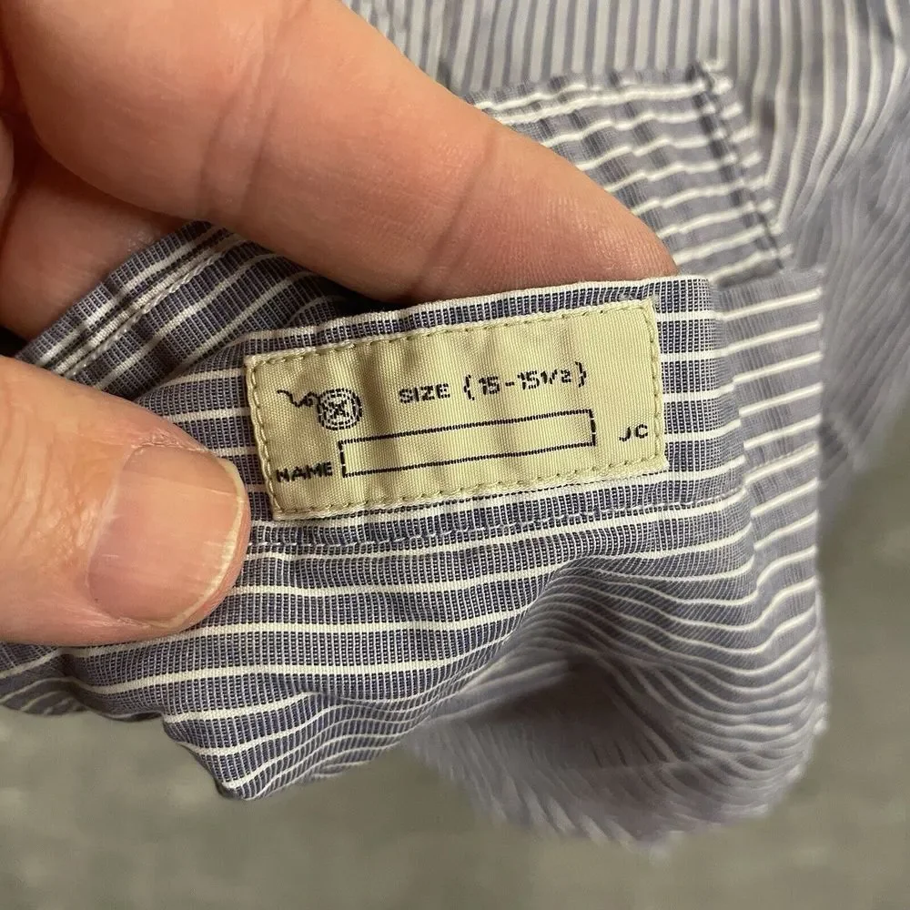 J Crew Shirt Mens M (15-15 1/2) Blue White‎ Stripes Casual Long Sleeve Button Up